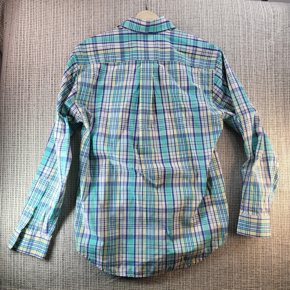 Vineyard Vines Shirt Mens Small Blue Green Plaid‎ Whale Shirt Button Down Cotton - Picture 6 of 7